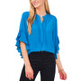 Women's Ruffle Sleeve Henley Blouse