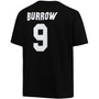 Men's Big and Tall Joe Burrow Black Cincinnati Bengals Player Name Number T-shirt