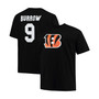 Men's Big and Tall Joe Burrow Black Cincinnati Bengals Player Name Number T-shirt