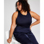 Trendy Plus Size Sleeveless High Neck Bodysuit