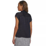 Textured Cap Sleeve Tie Neck Blouse