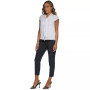 Textured Cap Sleeve Tie Neck Blouse