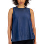 Women's Chambray Bow-Back Sleeveless Top