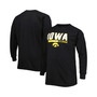 Men's Black Iowa Hawkeyes Big and Tall Two-Hit Raglan Long Sleeve T-shirt