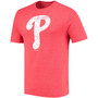 Men's Red Philadelphia Phillies Weathered Official Logo Tri-Blend T-shirt