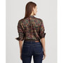 Women's Floral Satin Charmeuse Shirt, Regular & Petite