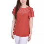 Petite Studded Short Flutter Sleeve Top