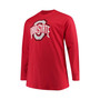 Men's Scarlet Ohio State Buckeyes Big and Tall Primary Logo Long Sleeve T-shirt
