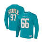 Men's NFL X Staple Teal Miami Dolphins Core Long Sleeve Jersey Style T-shirt