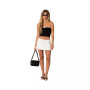 Women's Strapless Crop Top With Small Belt On Bust