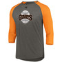 Men's Gray-Orange San Francisco Giants Cooperstown Collection Tri-Blend 3/4th Sleeve Raglan Performance T-shirt