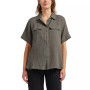 Women's Textured Super Soft Cotton Gauze Short Sleeve Shirt