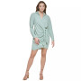 Women's Collared Faux Wrap Dress