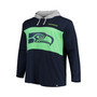 Men's College Navy Seattle Seahawks Big & Tall Logo Hoodie Long Sleeve T-shirt