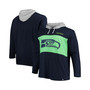 Men's College Navy Seattle Seahawks Big & Tall Logo Hoodie Long Sleeve T-shirt
