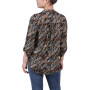 Petite 3/4 Roll Tab Sleeve Printed Pintuck Top