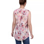 Petite Sleeveless Printed Pintucked Blouse