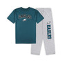 Men's Midnight Green, Heather Gray Philadelphia Eagles Big and Tall T-shirt and Pajama Pants Sleep Set
