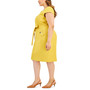 Plus Size Cap-Sleeve Tie-Waist Zip-Back Dress