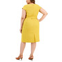 Plus Size Cap-Sleeve Tie-Waist Zip-Back Dress