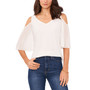 Cold-Shoulder Pleated-Sleeve Top