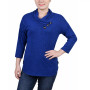 Women's 3/4 Sleeve Crossover Cowl Neck Top