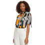 Women's Printed Bungee-Sleeve Blouse