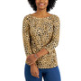 Leopard Print 3/4-Sleeve Top, Created for Macy's