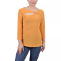 Petite 3/4 Sleeve Cutout Top
