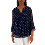 Women's Floral 3/4-Sleeve Pintuck Top, Created for Macy's