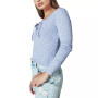 Ribbed Lace-Up Long-Sleeve Top
