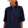 Women's Short Sleeve Linen-Blend Top