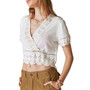 Women's V-Neck Crocheted Crop Top