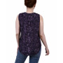 Petite Sleeveless Jacquard Y-neck Top