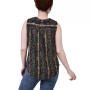 Petite Sleeveless Jacquard Y-neck Top