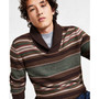 Men's Blanket Stripe Shawl Sweater, Created for Macy's