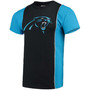 Men's Black, Blue Carolina Panthers Upcycled Split T-shirt