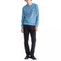 Men's Supima Cotton Mini Stripe Monogram Logo Sweater