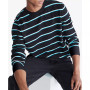 Men's Supima Cotton Mini Stripe Monogram Logo Sweater