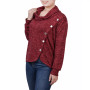 Women's Missy Long Sleeve Overlapping Cowl Neck Top