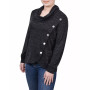Women's Missy Long Sleeve Overlapping Cowl Neck Top