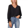 Women's Clip-Dot Smocked-Cuff Top