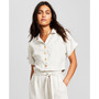 Women's Button-Front Linen Blend Shirt