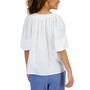 Women's Linen Split-Neck Flutter-Sleeve Top, Created for Macy's