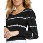 Women's Long-Sleeve Tie-Dye Ribbed Top