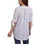 Petite Size Elbow Sleeve Tie-Sleeve Blouse