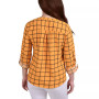 Women's 3/4 Roll Tab Sleeve Mandarin Collar Blouse