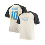 Men's Justin Herbert Oatmeal Los Angeles Chargers Big and Tall Player Name and Number Raglan T-shirt