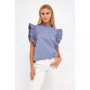Women's Ruffle Sleeve Poplin Top
