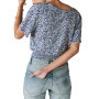 Women's Printed Floral Surplice Top
